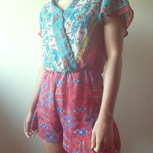 Romper with Aztec Print